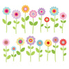 Wall Decals Spring Garden Flower Decals, Fabric Peel and Stick Reusable Decals - Wall Dressed Up