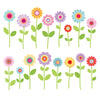 Wall Decals Spring Garden Flower Decals, Fabric Peel and Stick Reusable Decals - Wall Dressed Up