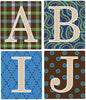 Alphabet Blocks in Blue, Green and Brown Wall Decals, Eco-Friendly Removable Wall Stickers - Wall Dressed Up