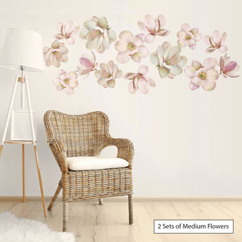 Magnolia Decals Flower Wall Decals, Eco-Friendly, Reusable Flower Wall Stickers - Wall Dressed Up