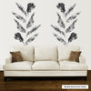8 Medium Banana Leaves Wall Decals, Black Gray White Tropical Leaf Wall Stickers Matte Tropical Decals - Wall Dressed Up