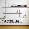 Red Caboose Freight Train Wall Decals & Railroad Track Straight & Curved (Left Facing) Col. 2 - Wall Dressed Up