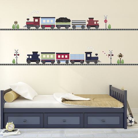 Train Wall Decals & Straight Railroad Track Wall Decals Col. 2