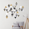 45 Modern Gold Gray Marble Decals and 6 Metallic Gold Vinyl Triangle Decals - Wall Dressed Up