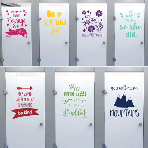 Kindness Project Quotes 7 Positive Esteem Quotation Decals for Schools, Set A - Wall Dressed Up