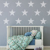 12 Large Star Wall Decals, 9 inch, Millennial Pink, Navy Black or White Removable Fabric Star Wall Stickers - Wall Dressed Up