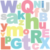 A-Z Alphabet ABC's & 23 Multi sized Sorbet Dot Fabric Wall Decals - Wall Dressed Up