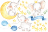 Baby Elephants Wall Stickers Watercolor Elephant Decals Unisex Nursery Wall Decals Peel and Stick Eco Friendly Removable Decals - Wall Dressed Up