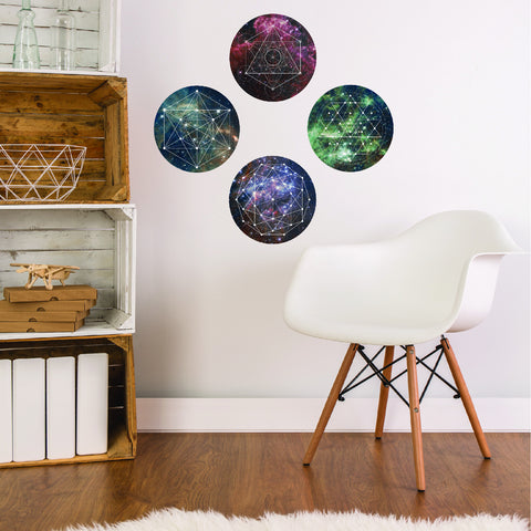 Space Galaxy Geometry Wall Decals, Reposition and Reuse - Wall Dressed Up