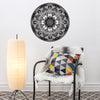 Black and White Boho Mandala Fabric Wall Decal 24" or 36" - Wall Dressed Up