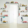 Cars, Trucks, EMS and Construction Vehicle Wall Decals plus Gray Road Curved and Straight - Wall Dressed Up