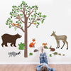 Large Woodland Animals with Tree Wall Decals, Removable Eco-Friendly Wall Stickers - Wall Dressed Up