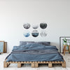 Forest Ocean Mountains Watercolor Art Decals Six 12" Round Fabric Wall Stickers - Wall Dressed Up