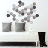 Hexagon Wall Decals, 36 Mod Textured Hexagon Decals, Honeycomb Wall Stickers - Wall Dressed Up