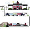2 Freight Trains, Train Station & Tunnel Train Wall Decals, Straight & Curved Railroad Track Col.2 - Wall Dressed Up