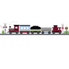 Red Caboose Freight Train Wall Decals with Straight RR Track (Left Facing) Col.2 - Wall Dressed Up