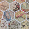 32 Hexagon Map Wall Decals, Peel and Stick Vintage World Map Wall Stickers - Wall Dressed Up
