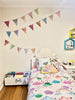 Bunting Flag Wall Decals, Watercolor and Gold Fabric Eco-Friendly Decals - Wall Dressed Up