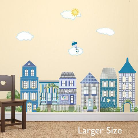 Town Wall Decals, Cityscape Wall Stickers, Gender Neutral Wall Decals, Nursery Wall Decor