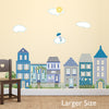 Town Wall Decals, Cityscape Wall Stickers, Gender Neutral Wall Decals, Nursery Wall Decor