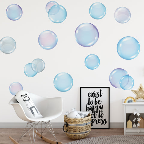 Large Wall Decals Bubbles, Bubble Wall Stickers, Bathroom Wall Decals, Nursery Wall Decor, Removable Eco Friendly Waterproof Wall Stickers - Wall Dressed Up