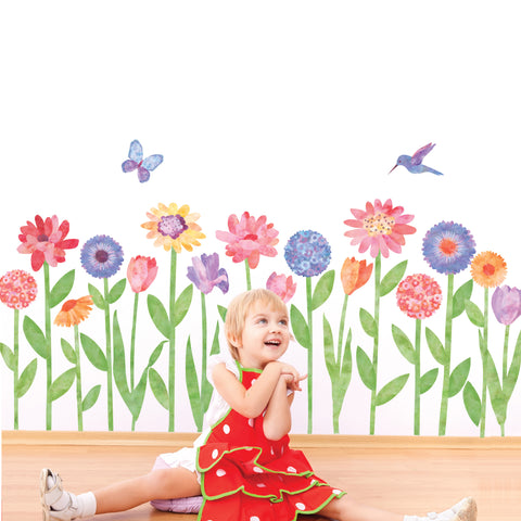 Large Watercolor Flower Wall Stickers, Girls Wall Decals, Floral Wall Decals, Watercolor Floral, Eco Friendly Repositionable Nursery Decals