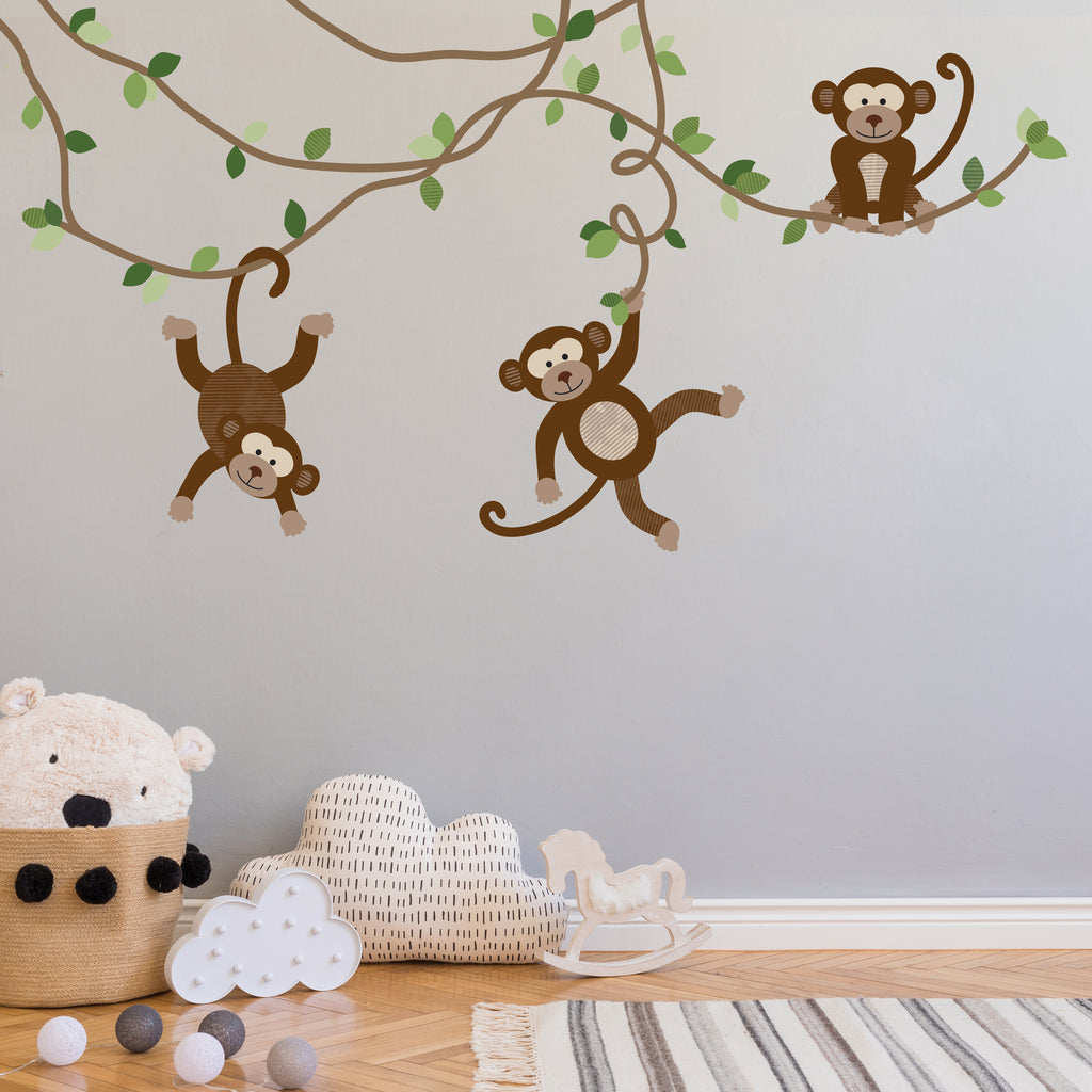 Banana Loving Monkeys in a Tree Growth Chart - Printed Wall Decals Stickers Graphics Banana Loving Monkeys in a Tree Growth Chart - Printed Wall Decals Stickers Graphics