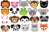 20 Large Animal Emoji Wall Decals - Wall Dressed Up