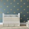 33 Miniature Metallic Gold or Silver Rocking Horse Wall Decals - Wall Dressed Up