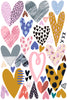 Modern Hearts Decals, Fun Graffiti Hearts Wall Decals, Heart and Kisses Fabric Wall Decals