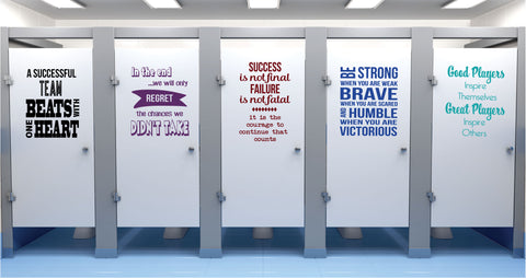Sports Quotes, School Bathroom Decals, Locker Room Decals, 5 Positive Self Esteem Quotes, Set C - Wall Dressed Up