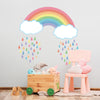 Pastel Rainbow with Raindrops Wall Decals, Rainbow Wall Decal, Nursery Wall Stickers - Wall Dressed Up