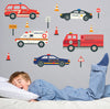 Emergency Vehicle Wall Decals, Eco-Friendly Reusable Fabric Wall Stickers - Wall Dressed Up