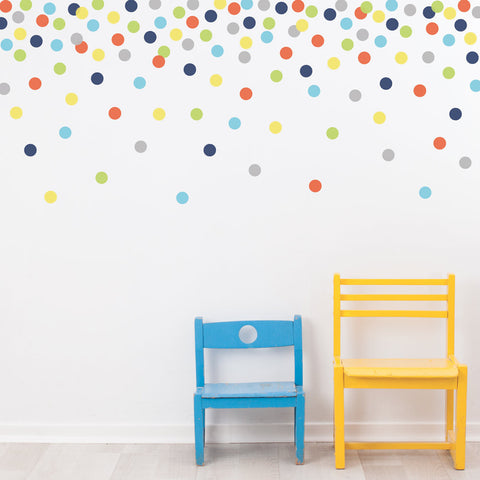 Polka dot wall decals. Removable and reusable polka dot wall stickers