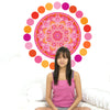 Boho Pink, Orange, Fuschia Mandala Wall Decal in 24" or 36" - Wall Dressed Up