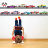 Race Car Wall Decals Straight Track 14ft, Matte Fabric Reusable Racing Decals - Wall Dressed Up
