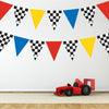Race Car Flag Wall Decals, Repositionable Matte Fabric Wall Stickers - Wall Dressed Up