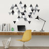 45 Mod Triangle Wall Decals in Gray, Black and White, Eco-Friendly Repositionable Decals - Wall Dressed Up