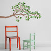 Tree Branch Wall Decal with Leaves, Branch Wall Sticker Bird Wall Decals Sheet Optional Children's Wall Stickers Peel and Stick Wall Decals