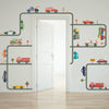 Cars, Trucks & EMS Vehicles Wall Decals plus Gray Road Curved and Straight - Wall Dressed Up