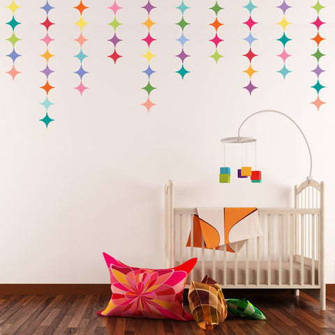 28 Multicolor Modern Diamond Wall Decals - Wall Dressed Up