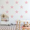 12 Large Star Wall Decals, 9 inch, Millennial Pink, Navy Black or White Removable Fabric Star Wall Stickers - Wall Dressed Up
