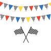 Large Checkered Flags Racing Pennants Decals, Removable Fabric Matte Stickers - Wall Dressed Up