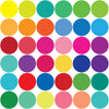 36 Rainbow Polka Dots Wall Decals, Confetti Dots Matte Fabric Removable and Reusable - Wall Dressed Up