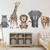 Large Safari Animal Wall Decals with Acacia Tree, Nursery Wall Decals, Jungle Wall Stickers, African Animal Wall Decals - Wall Dressed Up