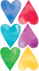 6 Large Watercolor Hearts Wall Decals, Heart Decals, Girls Wall Stickers,Nursery Wall Decor, Eco Friendly Wall Decals