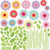 Wall Decals Spring Garden Flower Decals, Fabric Peel and Stick Reusable Decals - Wall Dressed Up