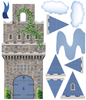 Stonewall Medieval Castle Wall Decal with Blue Turrets & Flags Wall Stickers - Wall Dressed Up
