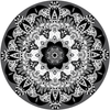 Black and White Boho Mandala Fabric Wall Decal 24" or 36" - Wall Dressed Up