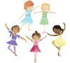 Five Large Dancing Ballerina Wall Decals, Eco-friendly Ballet Wall Stickers- Wall Dressed Up